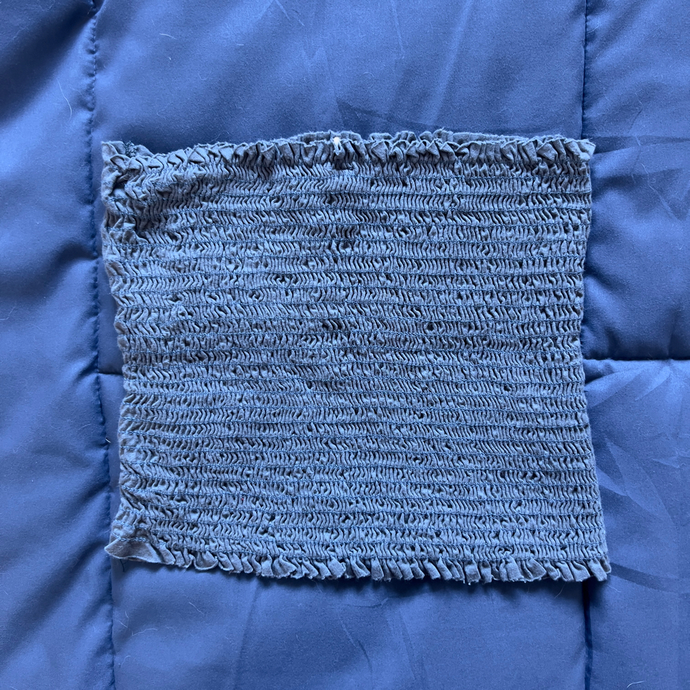 Très Bien Smocked Tube Crop Top Stretchy Cotton Blend One Size